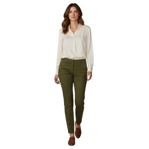 THEORY Treeca CL Mod Twill Ankle Pants in Khaki Green Size 6 — QUIET LUXURY!!!